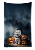 Samoyed Puppy Halloween Kitchen Towel Velour Plush Front and Cotton Loop Back Machine Washable