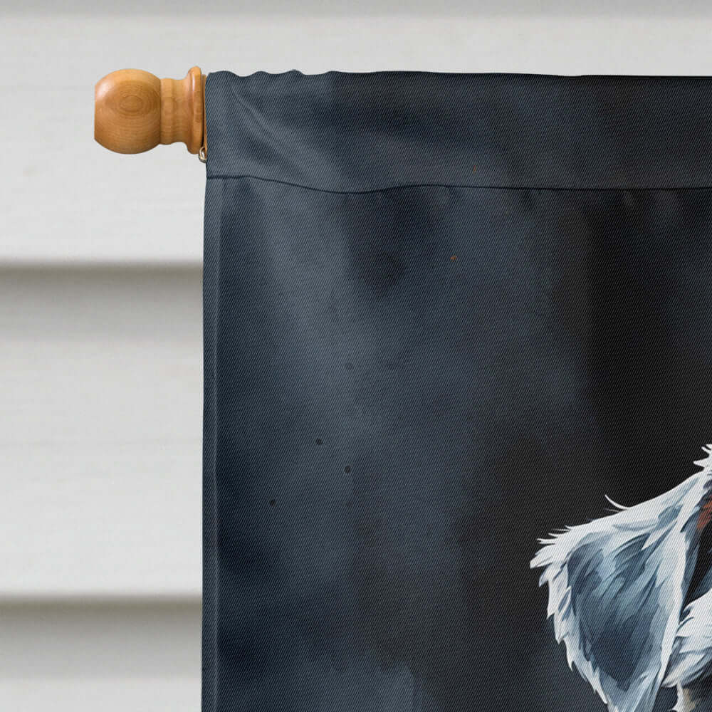 Schnauzer Puppy Halloween House Flag 28x40 Porch Sleeve Pole Decorative Outside Yard Banner Artwork Wall Hanging, Polyester