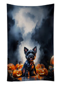 Scottish Terrier Puppy Halloween Kitchen Towel Velour Plush Front and Cotton Loop Back Machine Washable