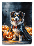 Sheltie Puppy Halloween House Flag 28x40 Porch Sleeve Pole Decorative Outside Yard Banner Artwork Wall Hanging, Polyester