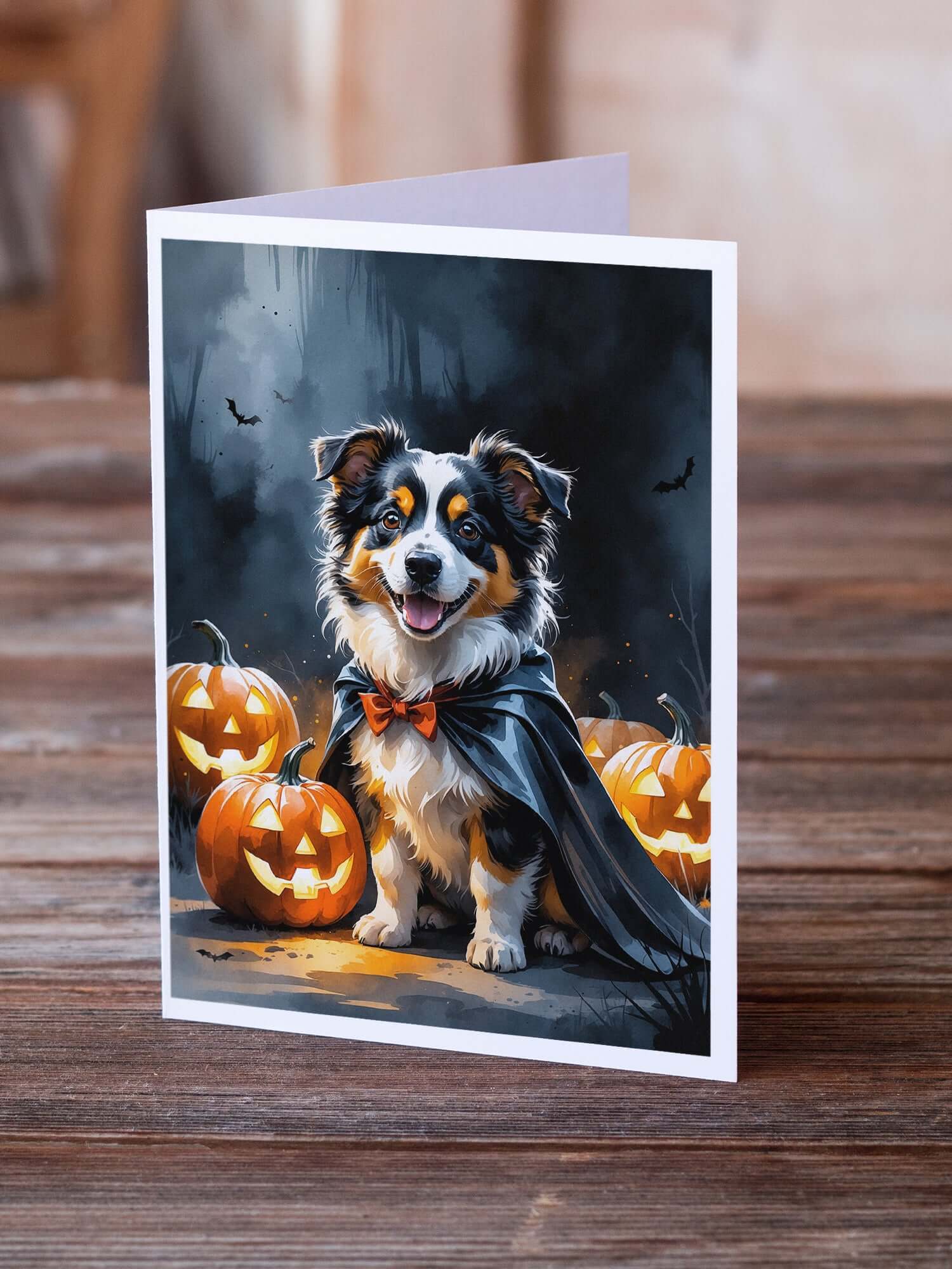 Sheltie Puppy Halloween Greeting Cards Pack of 8 Blank Cards with Envelopes Whimsical A7 Size 5x7