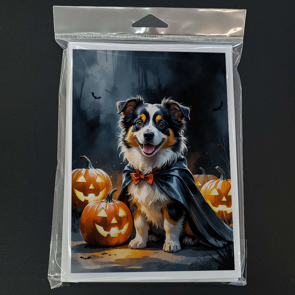 Sheltie Puppy Halloween Greeting Cards Pack of 8 Blank Cards with Envelopes Whimsical A7 Size 5x7