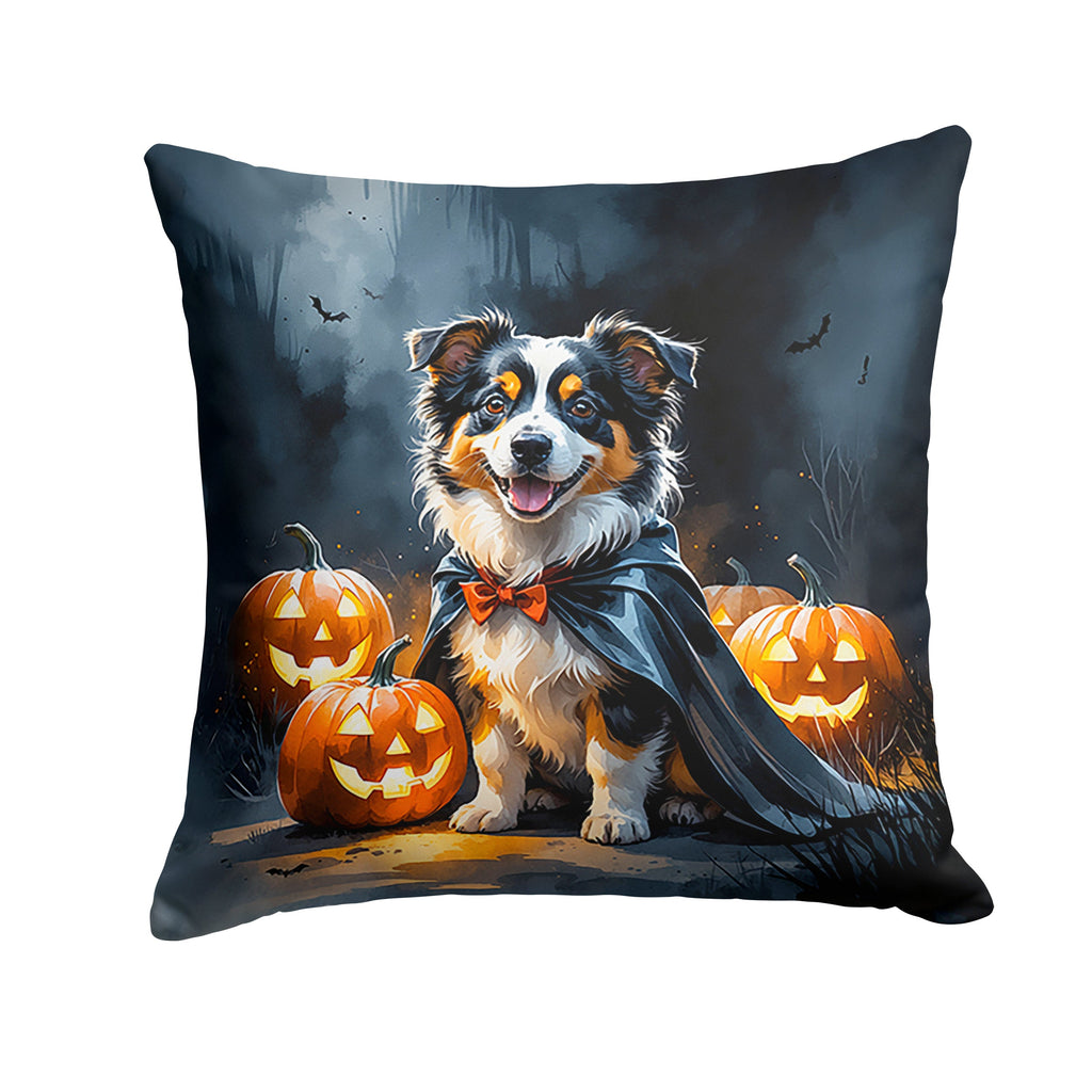 Sheltie Puppy Halloween Decorative Throw Pillow 18x18 Indoor Outdoor Accent Cushion, Fabric Cover with Insert for Sofa, Bed, Porch & Living Room