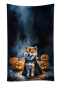 Shiba Inu Puppy Halloween Kitchen Towel Velour Plush Front and Cotton Loop Back Machine Washable