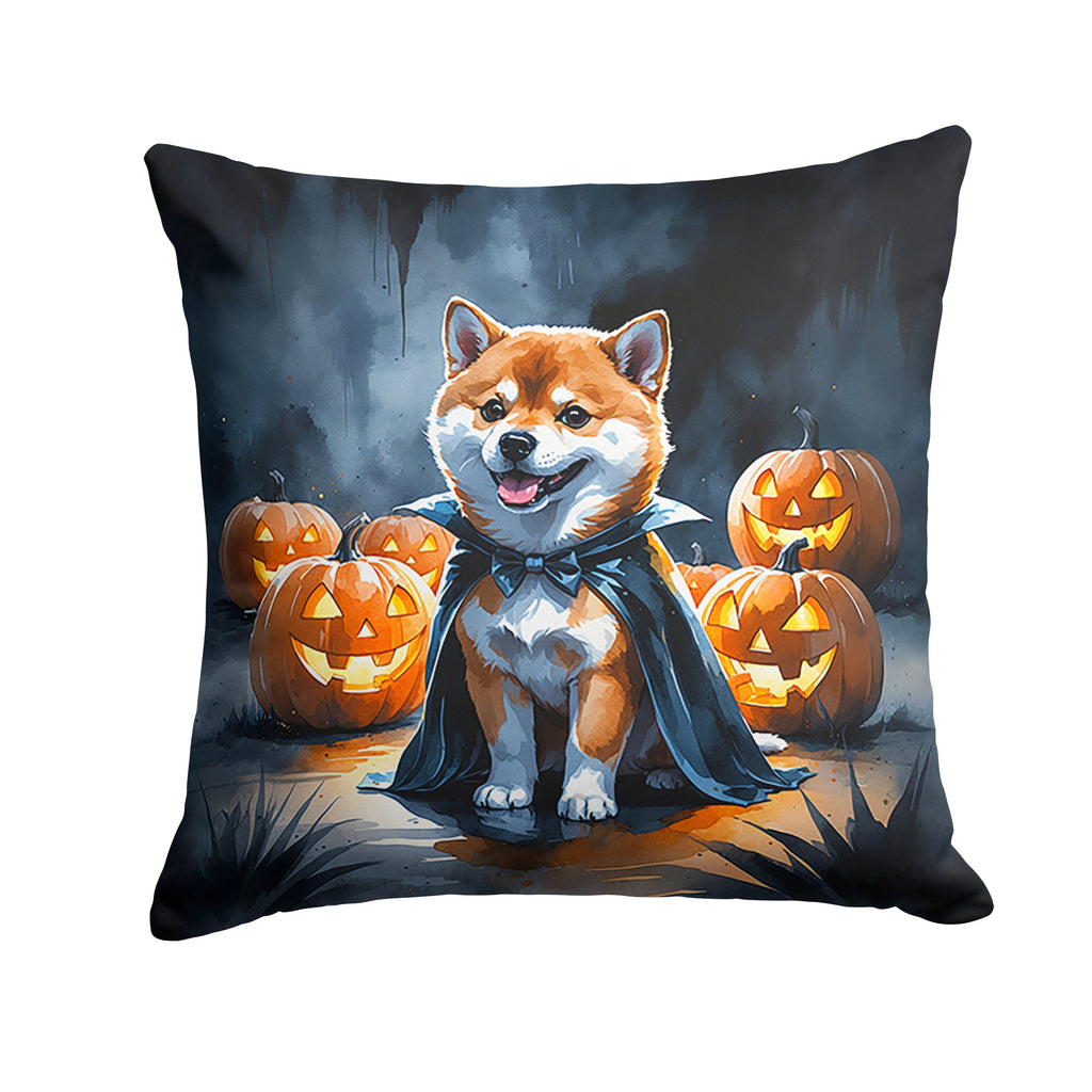 Shiba Inu Puppy Halloween Decorative Throw Pillow 14x14 Indoor Outdoor Accent Cushion, Fabric Cover with Insert for Sofa, Bed, Porch & Living Room