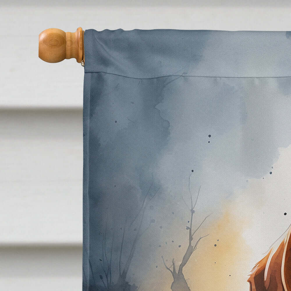 Vizsla Puppy Halloween House Flag 28x40 Porch Sleeve Pole Decorative Outside Yard Banner Artwork Wall Hanging, Polyester