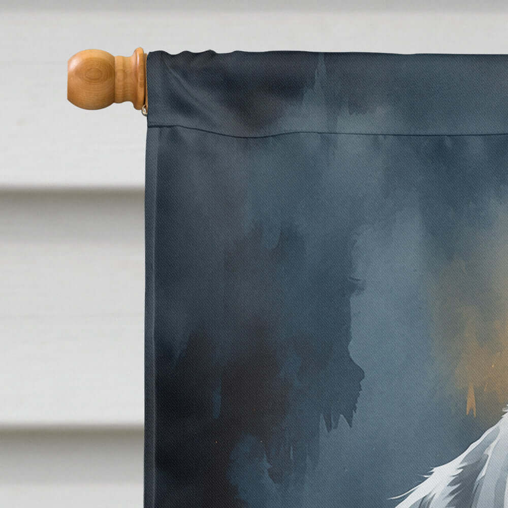 Weimaraner Puppy Halloween House Flag 28x40 Porch Sleeve Pole Decorative Outside Yard Banner Artwork Wall Hanging, Polyester