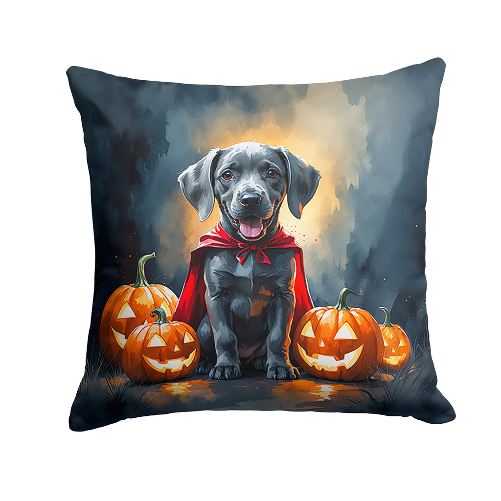 Weimaraner Puppy Halloween Decorative Throw Pillow 18x18 Indoor Outdoor Accent Cushion, Fabric Cover with Insert for Sofa, Bed, Porch & Living Room