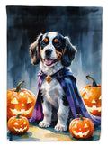 Welsh Springer Spaniel Puppy Halloween House Flag 28x40 Porch Sleeve Pole Decorative Outside Yard Banner Artwork Wall Hanging, Polyester