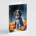 Welsh Springer Spaniel Puppy Halloween Greeting Cards Pack of 8 Blank Cards with Envelopes Whimsical A7 Size 5x7