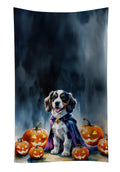 Welsh Springer Spaniel Puppy Halloween Kitchen Towel Velour Plush Front and Cotton Loop Back Machine Washable