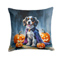 Welsh Springer Spaniel Puppy Halloween Decorative Throw Pillow 18x18 Indoor Outdoor Accent Cushion, Fabric Cover with Insert for Sofa, Bed, Porch & Living Room