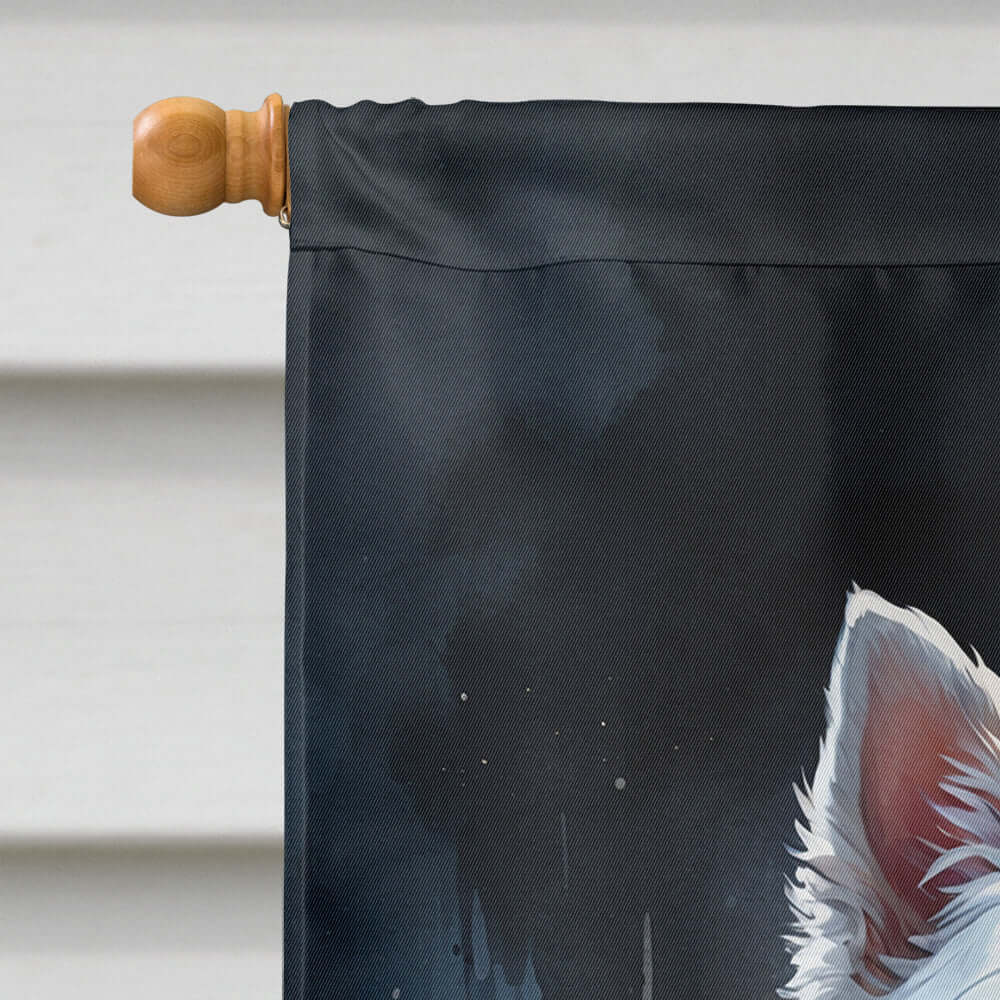 Westie Spaniel Puppy Halloween House Flag 28x40 Porch Sleeve Pole Decorative Outside Yard Banner Artwork Wall Hanging, Polyester