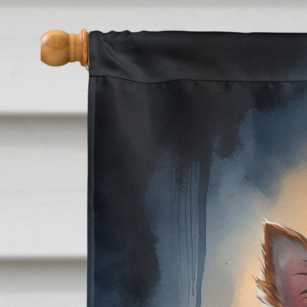 Yorkshire Terrier Yorkie Puppy Halloween House Flag 28x40 Porch Sleeve Pole Decorative Outside Yard Banner Artwork Wall Hanging, Polyester
