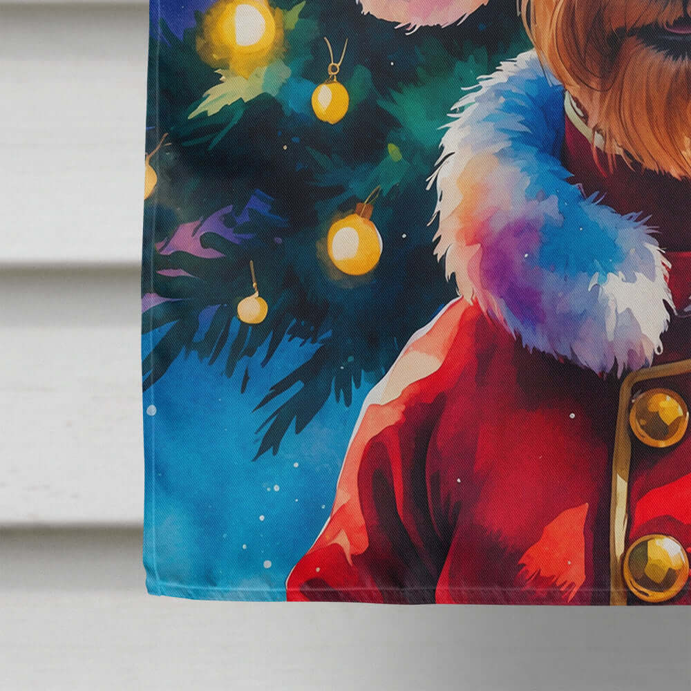 Airedale Terrier Christmas House Flag 28x40 Porch Sleeve Pole Decorative Outside Yard Banner Artwork Wall Hanging, Polyester
