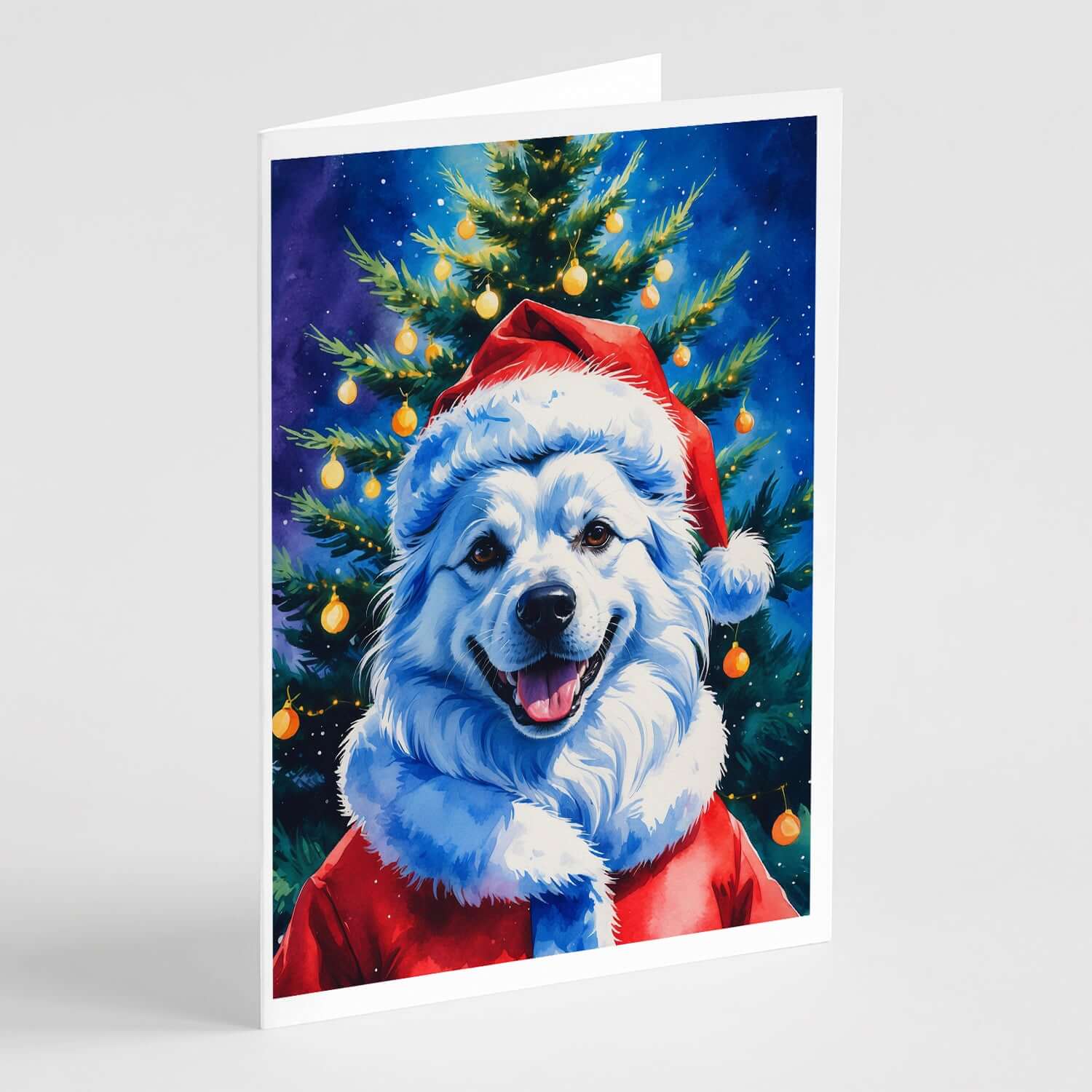 American Eskimo Christmas Greeting Cards Pack of 8 Blank Cards with Envelopes Whimsical A7 Size 5x7