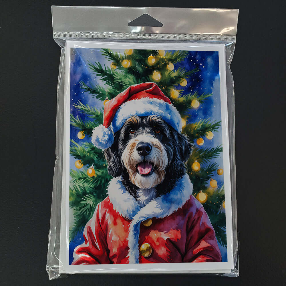 Bernedoodle Christmas Greeting Cards Pack of 8 Blank Cards with Envelopes Whimsical A7 Size 5x7