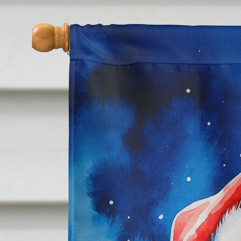 Bernese Mountain Dog Christmas House Flag 28x40 Porch Sleeve Pole Decorative Outside Yard Banner Artwork Wall Hanging, Polyester