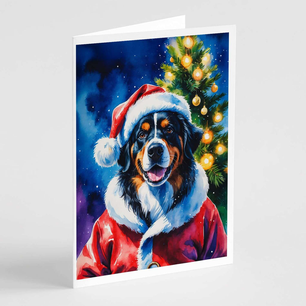 Bernese Mountain Dog Christmas Greeting Cards Pack of 8 Blank Cards with Envelopes Whimsical A7 Size 5x7
