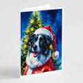 Border Collie Christmas Greeting Cards Pack of 8 Blank Cards with Envelopes Whimsical A7 Size 5x7
