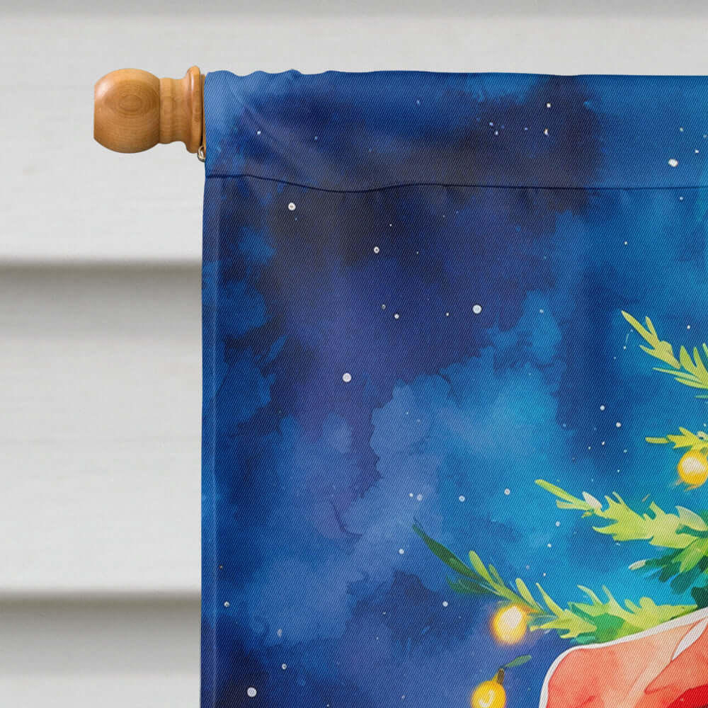 Boxer Christmas House Flag 28x40 Porch Sleeve Pole Decorative Outside Yard Banner Artwork Wall Hanging, Polyester