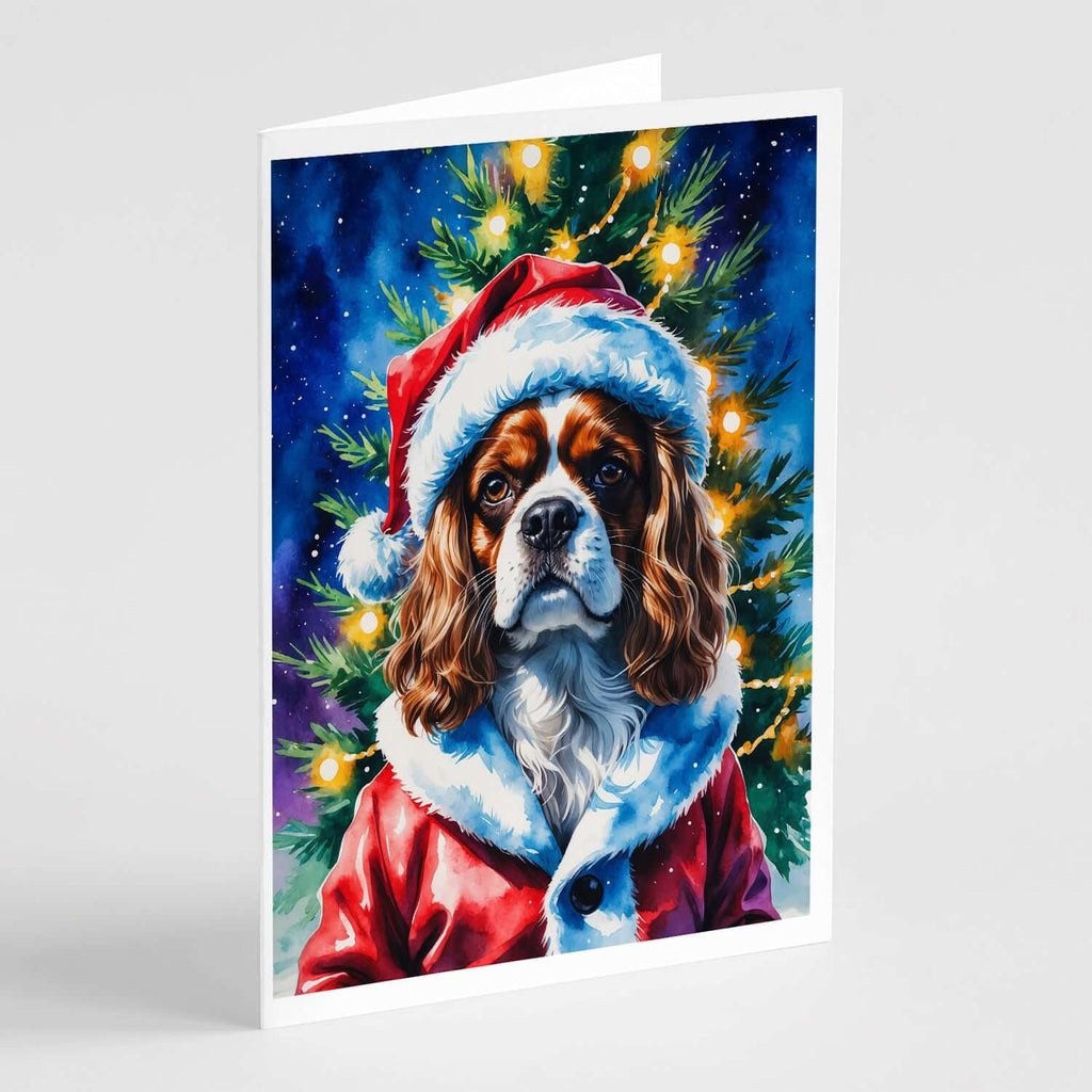 Cavalier Spaniel Christmas Greeting Cards Pack of 8 Blank Cards with Envelopes Whimsical A7 Size 5x7