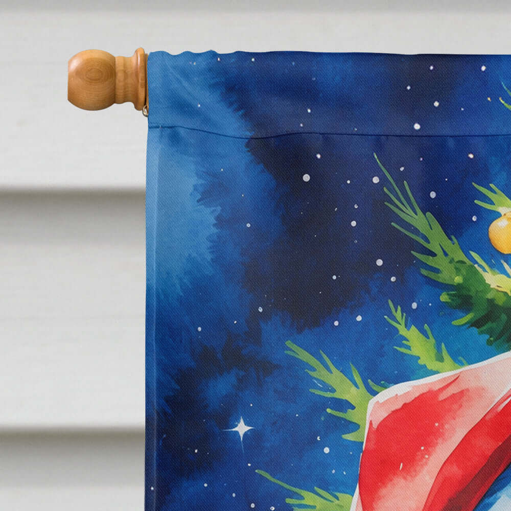 Black and Tan Chihuahua Christmas House Flag 28x40 Porch Sleeve Pole Decorative Outside Yard Banner Artwork Wall Hanging, Polyester