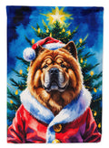 Chow Chow Christmas House Flag 28x40 Porch Sleeve Pole Decorative Outside Yard Banner Artwork Wall Hanging, Polyester