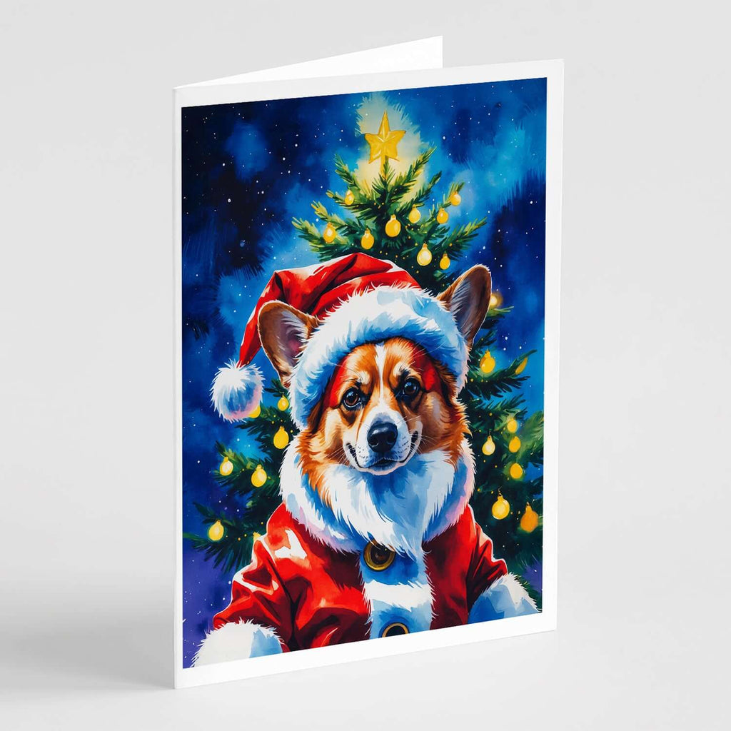 Corgi Christmas Greeting Cards Pack of 8 Blank Cards with Envelopes Whimsical A7 Size 5x7