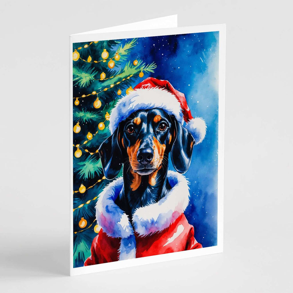 Dachshund Christmas Greeting Cards Pack of 8 Blank Cards with Envelopes Whimsical A7 Size 5x7