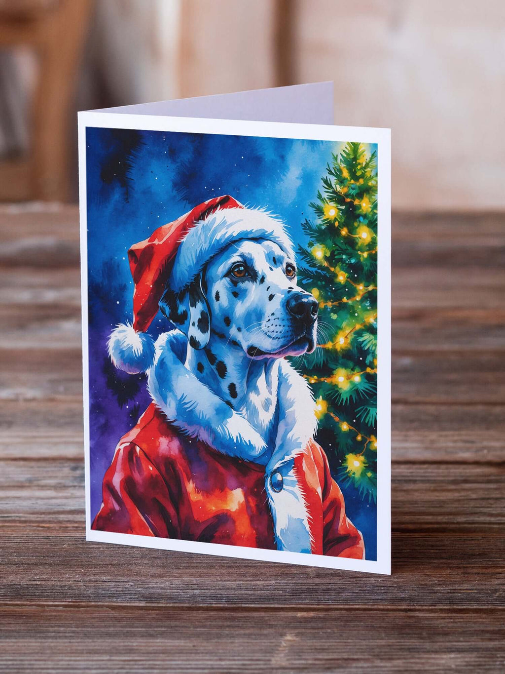 Dalmatian Christmas Greeting Cards Pack of 8 Blank Cards with Envelopes Whimsical A7 Size 5x7