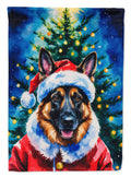German Shepherd Christmas House Flag 28x40 Porch Sleeve Pole Decorative Outside Yard Banner Artwork Wall Hanging, Polyester
