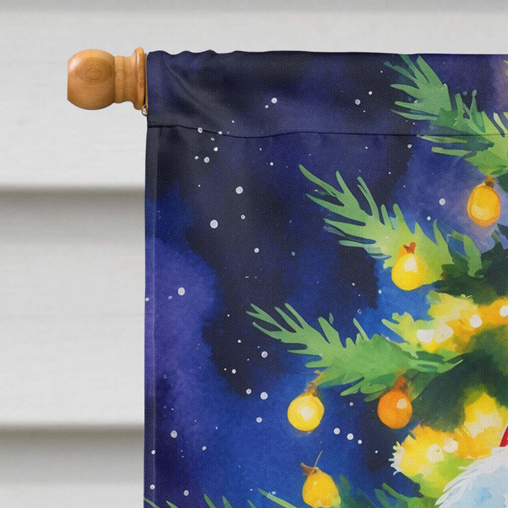 German Shorthaired Pointer Christmas House Flag 28x40 Porch Sleeve Pole Decorative Outside Yard Banner Artwork Wall Hanging, Polyester