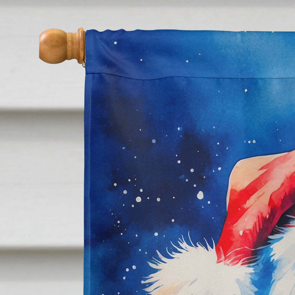 German Wirehaired Pointer Christmas House Flag 28x40 Porch Sleeve Pole Decorative Outside Yard Banner Artwork Wall Hanging, Polyester
