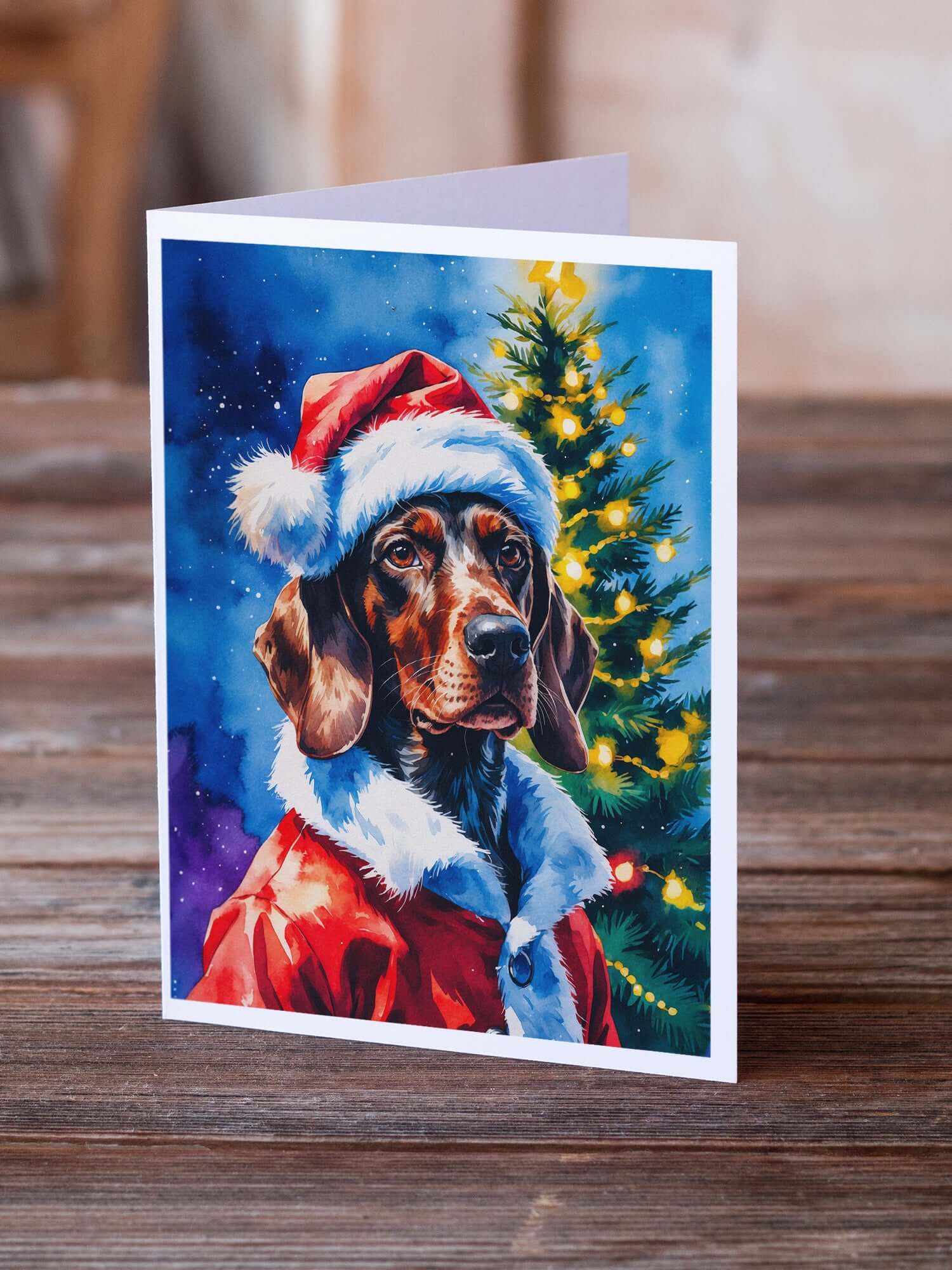 German Wirehaired Pointer Christmas Greeting Cards Pack of 8 Blank Cards with Envelopes Whimsical A7 Size 5x7