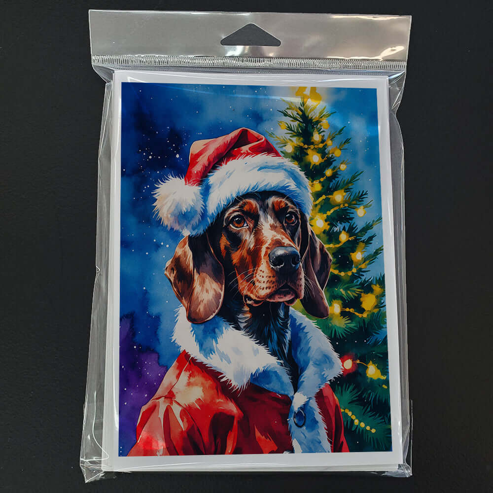 German Wirehaired Pointer Christmas Greeting Cards Pack of 8 Blank Cards with Envelopes Whimsical A7 Size 5x7