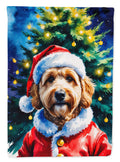 Goldendoodle Christmas House Flag 28x40 Porch Sleeve Pole Decorative Outside Yard Banner Artwork Wall Hanging, Polyester