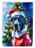 Great Dane Christmas House Flag 28x40 Porch Sleeve Pole Decorative Outside Yard Banner Artwork Wall Hanging, Polyester