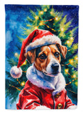 Jack Russell Terrier Christmas House Flag 28x40 Porch Sleeve Pole Decorative Outside Yard Banner Artwork Wall Hanging, Polyester