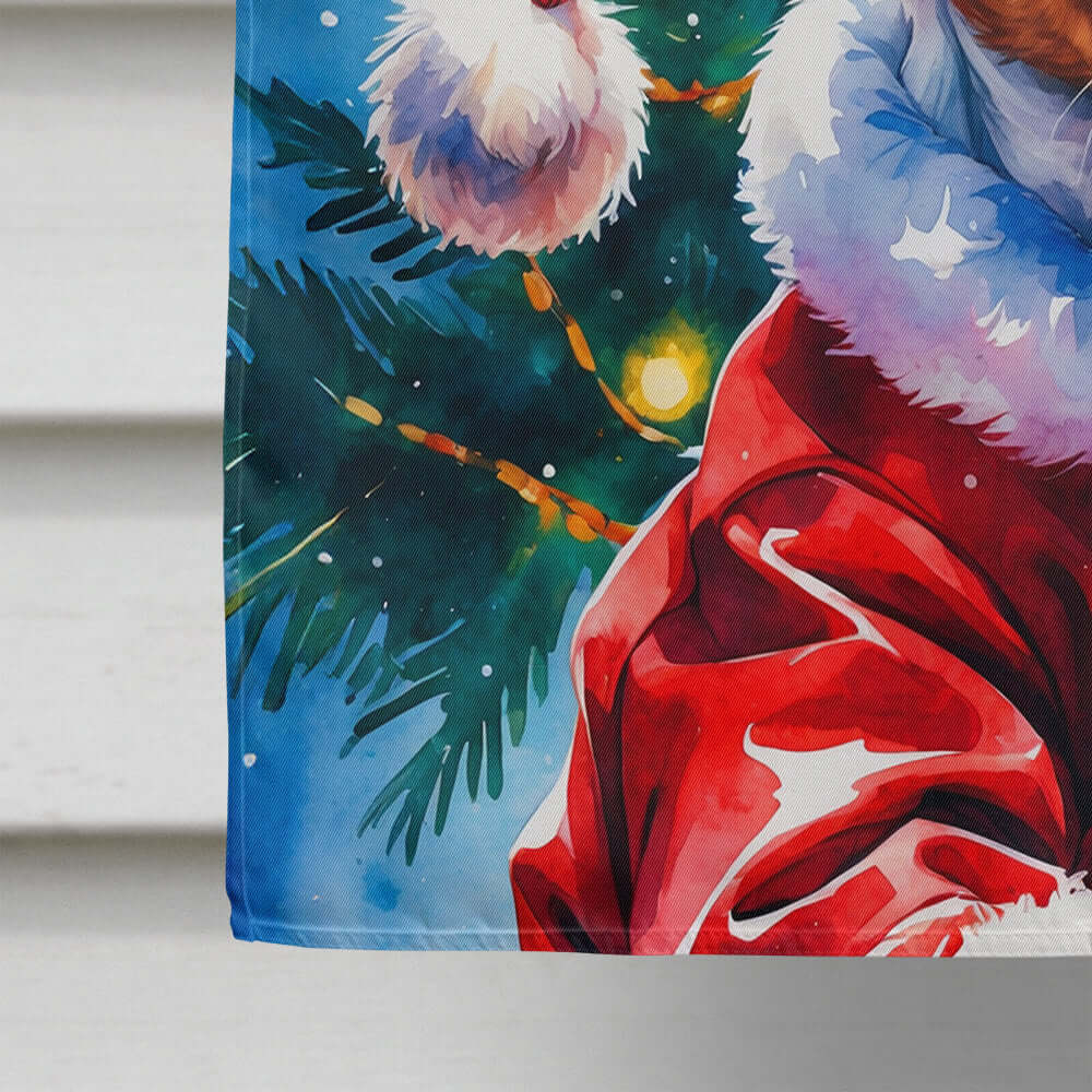Jack Russell Terrier Christmas House Flag 28x40 Porch Sleeve Pole Decorative Outside Yard Banner Artwork Wall Hanging, Polyester