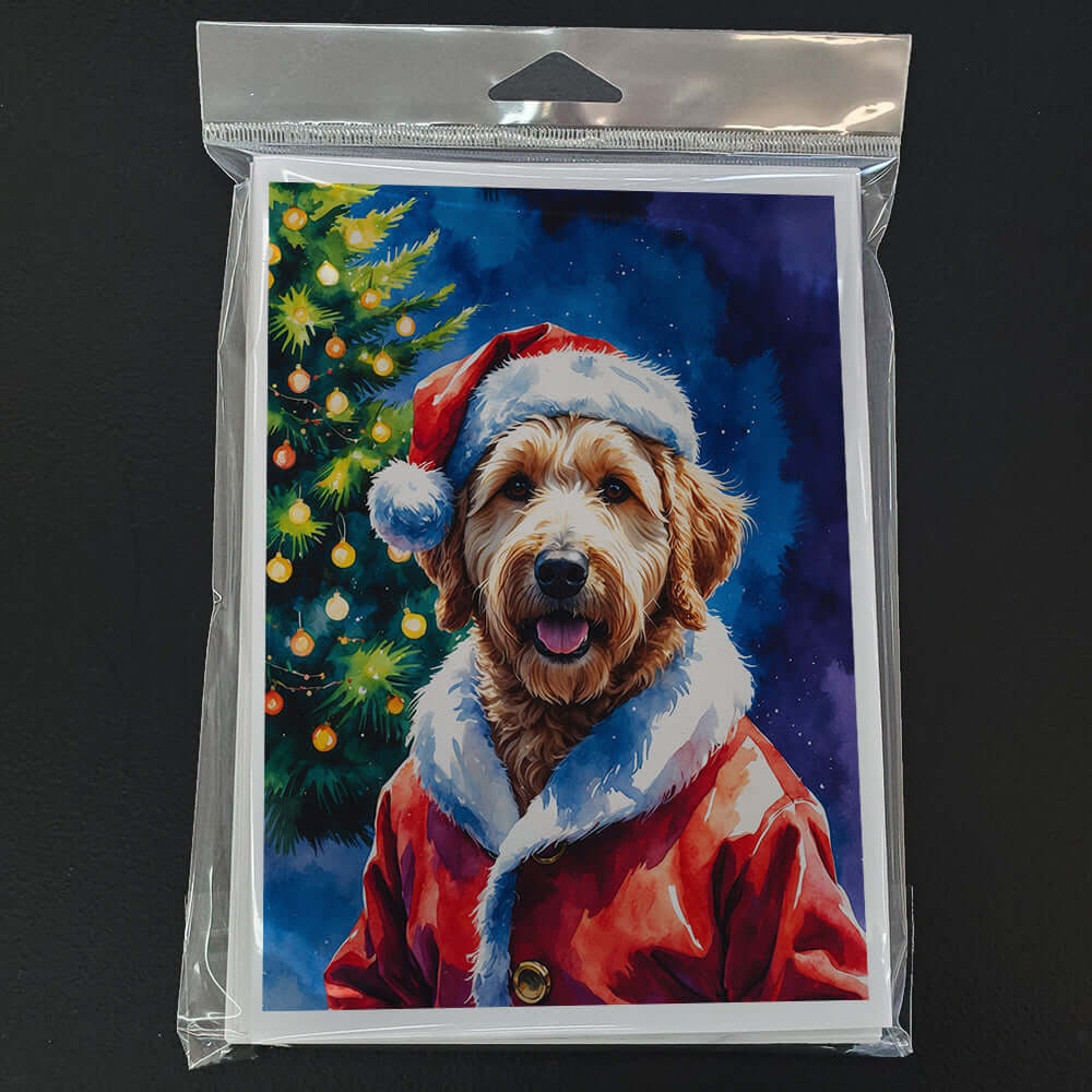 Labradoodle Christmas Greeting Cards Pack of 8 Blank Cards with Envelopes Whimsical A7 Size 5x7
