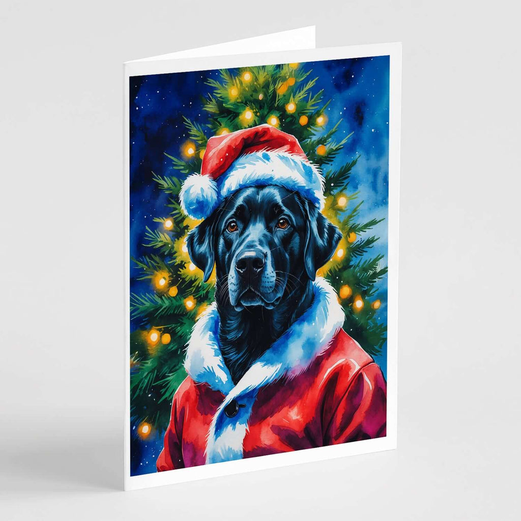 Black Labrador Retriever Christmas Greeting Cards Pack of 8 Blank Cards with Envelopes Whimsical A7 Size 5x7