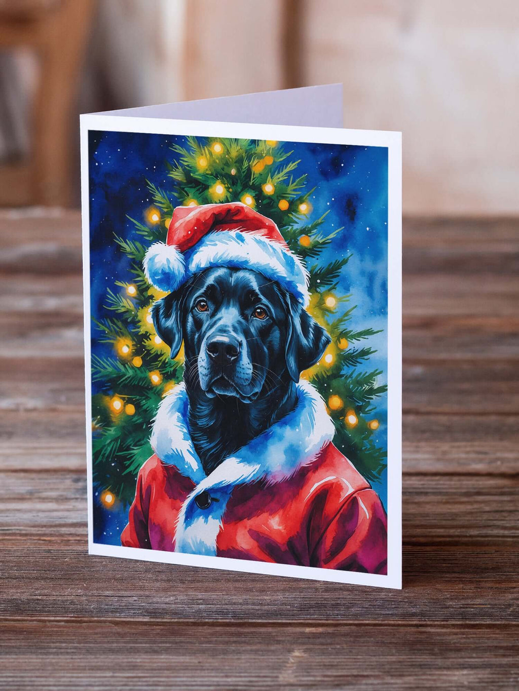 Black Labrador Retriever Christmas Greeting Cards Pack of 8 Blank Cards with Envelopes Whimsical A7 Size 5x7