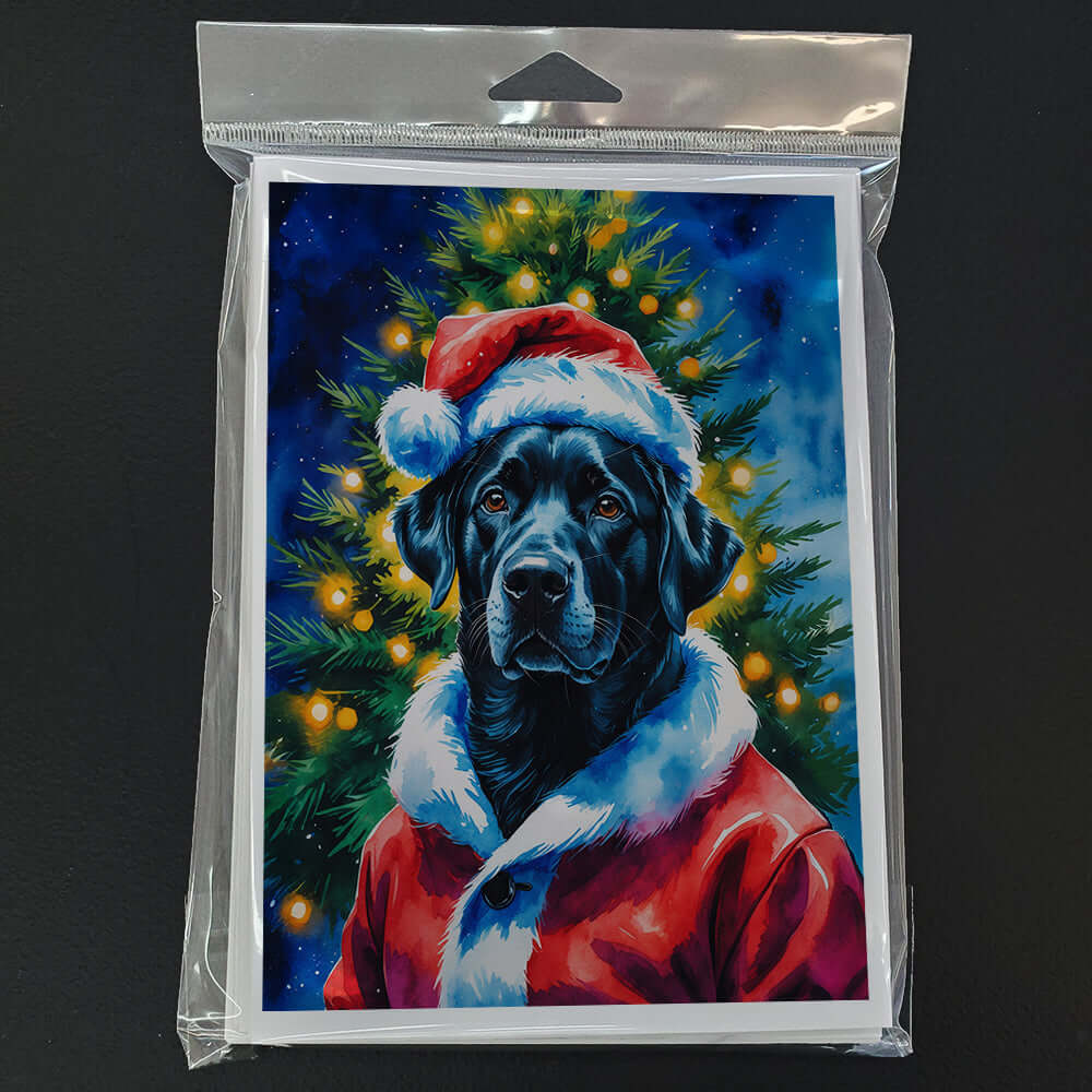 Black Labrador Retriever Christmas Greeting Cards Pack of 8 Blank Cards with Envelopes Whimsical A7 Size 5x7