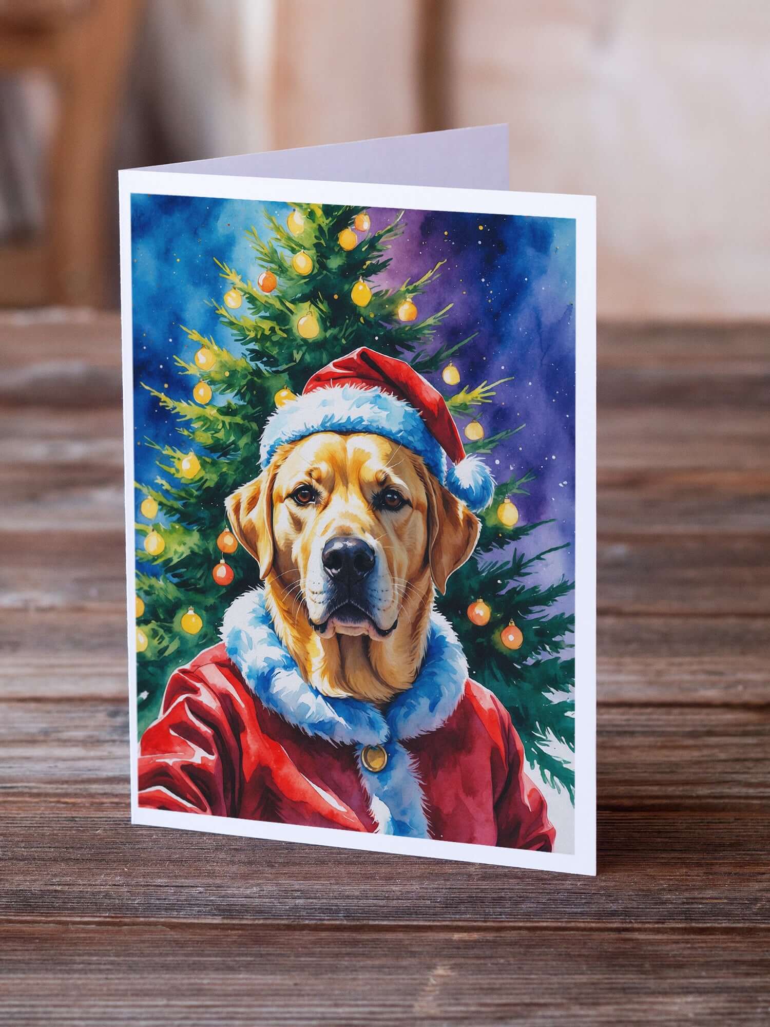 Yellow Labrador Retriever Christmas Greeting Cards Pack of 8 Blank Cards with Envelopes Whimsical A7 Size 5x7