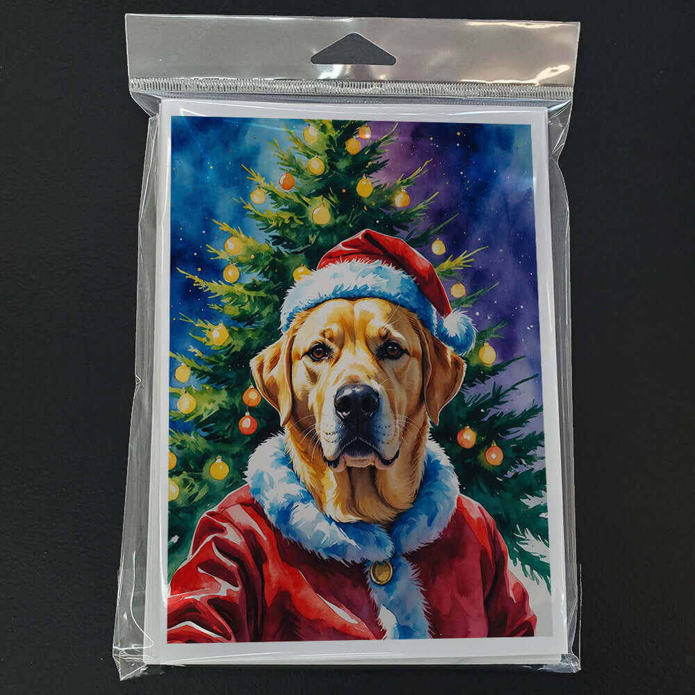 Yellow Labrador Retriever Christmas Greeting Cards Pack of 8 Blank Cards with Envelopes Whimsical A7 Size 5x7