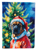Mastiff Christmas House Flag 28x40 Porch Sleeve Pole Decorative Outside Yard Banner Artwork Wall Hanging, Polyester