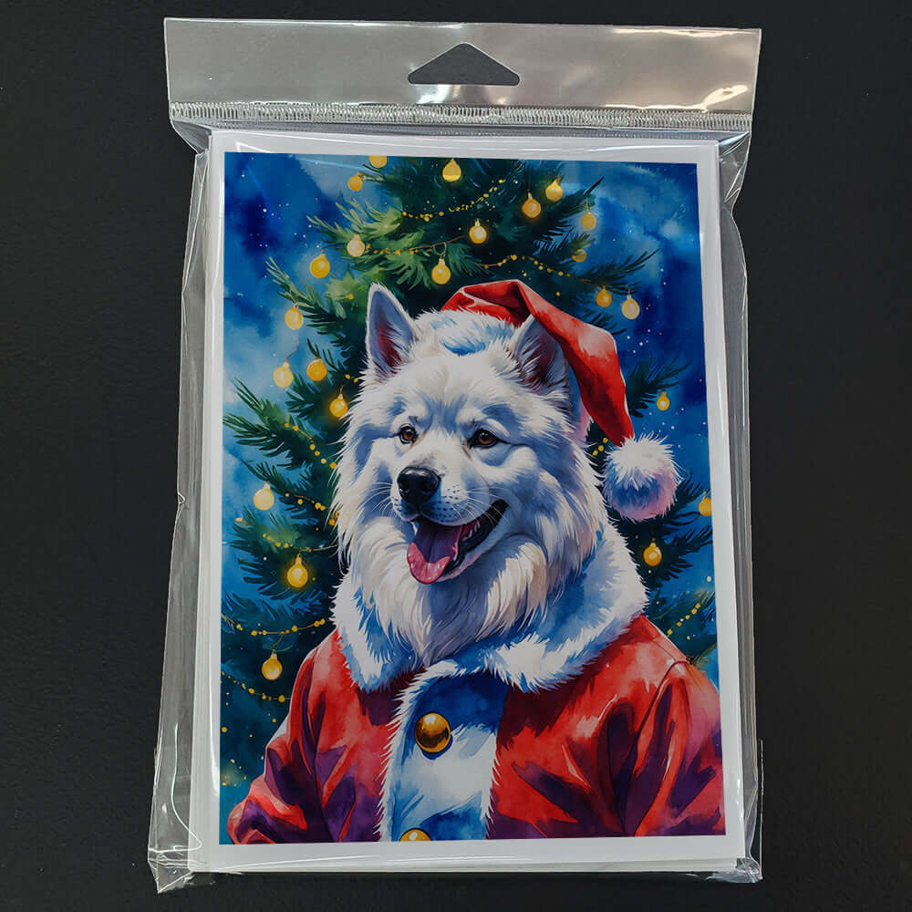 Samoyed Christmas Greeting Cards Pack of 8 Blank Cards with Envelopes Whimsical A7 Size 5x7