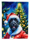 Scottish Terrier Christmas House Flag 28x40 Porch Sleeve Pole Decorative Outside Yard Banner Artwork Wall Hanging, Polyester