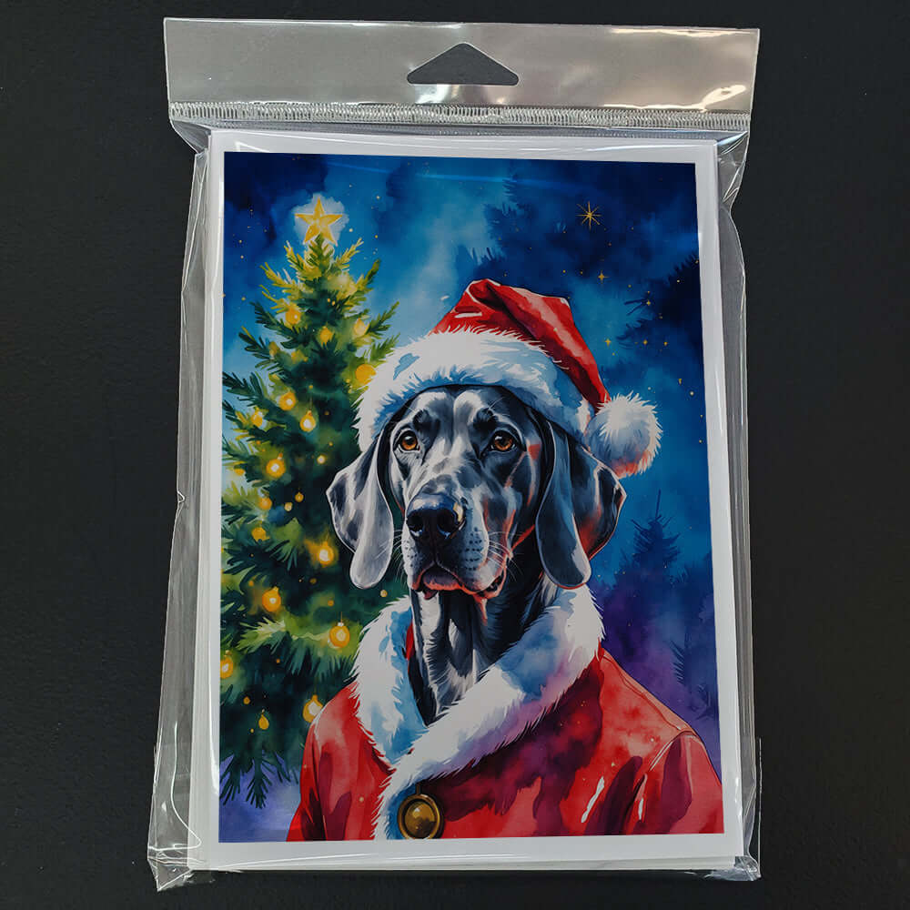 Weimaraner Christmas Greeting Cards Pack of 8 Blank Cards with Envelopes Whimsical A7 Size 5x7